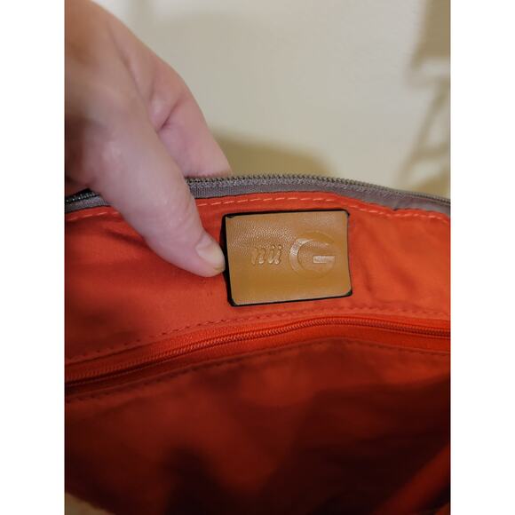 Nu G Women Shoulder Crossbody Bag Studded Pebbled Finish Adjustable Strap Taupe - Picture 7 of 15